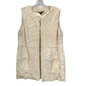 Mushka Sienna Rose Inc Jacket Vest Sweater Extra Large Womens Faux Fur Sequin XL